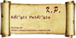 Kégli Pelágia névjegykártya